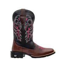Bota Texana Western Feminina Bico Quadrado Texas Gold Delegada Café