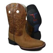 Bota Texas Boots Bico Quadrado Couro Bovino Crazy