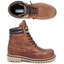 Bota Titanium Tento Coturno em Couro Fóssil Cano Médio