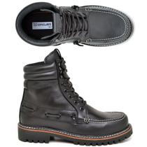 Bota Titanium Tento Coturno em Couro Fóssil Cano Médio