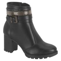 Bota Tratorada Feminina Moleca Salto Alto Strass 5348.103 Bota Tratorada Feminina Moleca Salto Alto Strass 5348.103