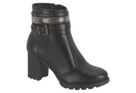Bota Tratorada Feminina Moleca Salto Alto Strass 5348.103 Bota Tratorada Feminina Moleca Salto Alto Strass 5348.103