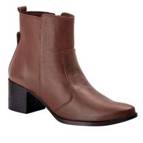 Bota Trilha da Lua Couro Cano Baixo - Feminino - Marrom - 36
