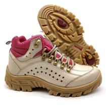 Bota Trilha Feminina Trekking Adventure 5400/36 Creme/Pink