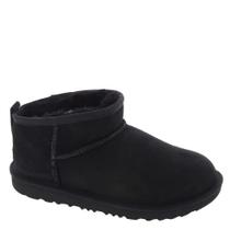 Bota UGG Unissex-Child Classic Ultra Mini preta tamanho 10T