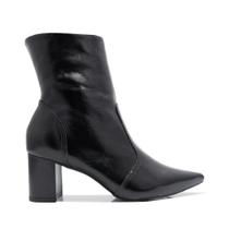 Bota Unique Couro Preto Cano Curto