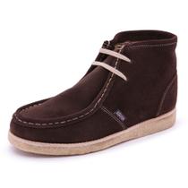 Bota Unissex café Com Sola Crepe E Couro Camurça