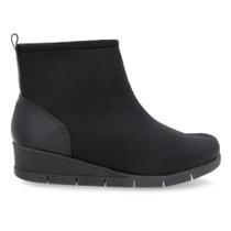 Bota Usaflex Feminina Elastano e Couro Salto Anabela AD0522