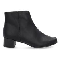 Bota Usaflex Feminina Em Couro Salto Bloco Lisa AL1101001 - Preto Bota Usaflex Feminina Em Couro Salto Bloco Lisa AL1101001 - Preto