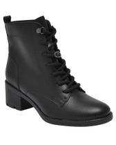 Bota via marte 002-002 coturno cadarço feminino -