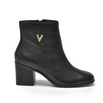 Bota Via Marte Cano Curto Salto Bloco Couro 224-002-01