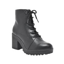 Bota via marte feminina coturno salto bloco 003001 - preto