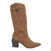Bota Via Marte Feminina Country Camurça Ultra Conhaque Bota Via Marte Feminina Country Camurça Ultra Conhaque