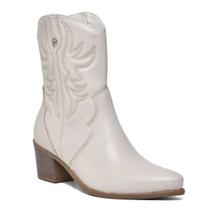 Bota Via Marte Texana Country Off White - Feminino Bota Via Marte Texana Country Off White - Feminino