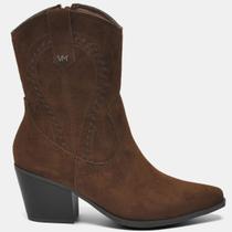 Bota Via Marte Western Cano Baixo 352-003 Feminina Dark Camel - Bota Via Marte Western Cano Baixo 352-003 Feminina Dark Camel -
