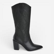 Bota Via Marte Western Couro Preto