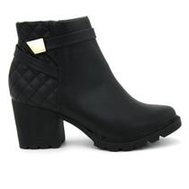 Bota Via Uno 475031 Cano Curto Salto Alto Grosso Feminino