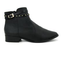 Bota Via Uno 708041 Cano Curto Salto Baixo Grosso Feminino