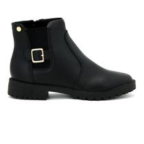 Bota Via Uno 868008 Salto Baixo Cano Curto Fivela Feminino