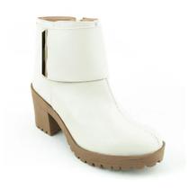 Bota Via Uno Cano Curto Tratorada Feminina Creme