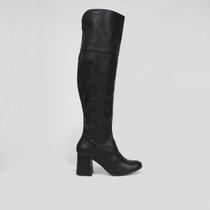 Bota Via Uno Cano Longo Salto Bloco Fabricado em Couro 155062 Bota Via Uno Cano Longo Salto Bloco Fabricado em Couro 155062