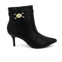Bota Via Uno Original 156085 Cano Curto Bico Fino Moda Feminino Bota Via Uno Original 156085 Cano Curto Bico Fino Moda Feminino