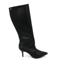 Bota Via Uno Original 156087 Cano Longo Bico Fino Moda Feminino