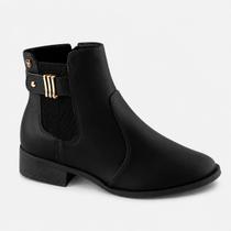 Bota Via Uno Salto Baixo Cano Curto Preto/Marrom Detalhe Metalizado Cor:PretoTamanho:35Gênero:Feminino Bota Via Uno Salto Baixo Cano Curto Preto/Marrom Detalhe Metalizado Cor:PretoTamanho:35Gênero:Feminino