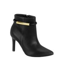 Bota Vizzano Bico Fino Cano Curto Salto Fino Tira com Dourado Bota Vizzano Bico Fino Cano Curto Salto Fino Tira com Dourado