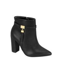 Bota Vizzano Cano Curto Bico Fino Tira com Detalhe Chapinha Bota Vizzano Cano Curto Bico Fino Tira com Detalhe Chapinha