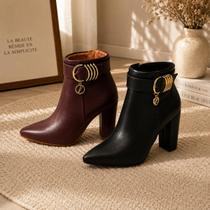 Bota Vizzano Cano Curto Salto Alto Feminina Bota Vizzano Cano Curto Salto Alto Feminina