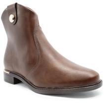 Bota Vizzano Detalhe Cano Baixo Feminina - Marrom Bota Vizzano Detalhe Cano Baixo Feminina - Marrom