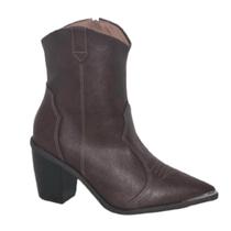Bota Vizzano Feminina Bico Fino com Salto Bloco Bota Vizzano Feminina Bico Fino com Salto Bloco