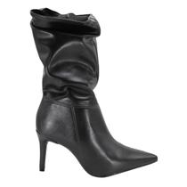 Bota Vizzano Feminina Cano Médio Preta Bota Vizzano Feminina Cano Médio Preta
