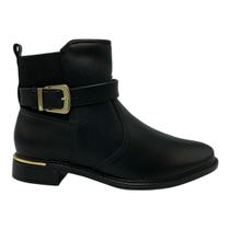 Bota Vizzano Montaria Salto Baixo Fivela Napa Preto 3077.121