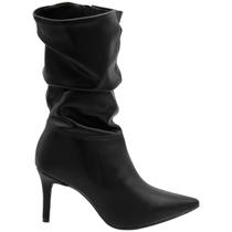Bota Vizzano Napa Genebra Cano Médio Bico Fino Feminino Bota Vizzano Napa Genebra Cano Médio Bico Fino Feminino