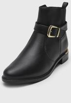 Bota Vizzano Preta Cano Curto Salto Baixo Bico Redondo Bota Vizzano Preta Cano Curto Salto Baixo Bico Redondo