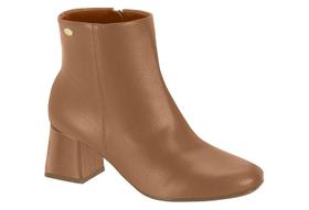 Bota Vizzano Salto Bloco Com Ziper Cano Medio Caramelo