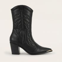 Bota Vizzano Western Cano Médio Preta Bota Vizzano Western Cano Médio Preta