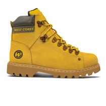 Bota West Coast Unissex Couro Worker Classic Yellow Coffee