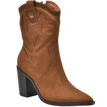 Bota Western Country Bico Fino Salto Alto Camurça 091-009 Via Marte
