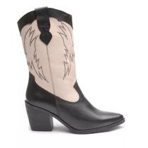Bota Western Couro Preto Ana