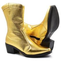 Bota Western Dourada Metalizada Feminina Bota Western Dourada Metalizada Feminina