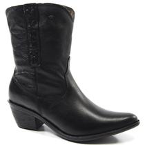 Bota Western Feminina Bico Fino em Couro Perlatto - WES001