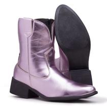 Bota Western Feminina Cano Curto Bico Fino