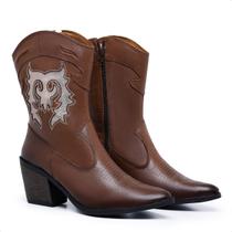 Bota Western Feminina Ref.: 3002 Havana e Prata