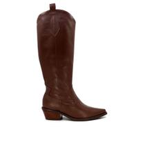 Bota Western Marrom Chocolate Couro Cano Alto - Usaflex