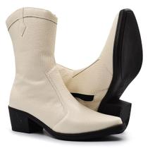 Bota Western Preto e Branco Feminina Bota Western Preto e Branco Feminina