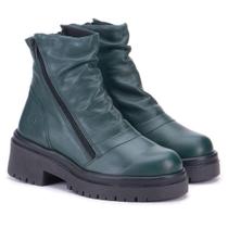 Bota York em material sintético Militar com Sola Alta Preta