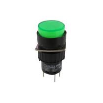 Botão 16Mm 1 Rev Led 24V Verde P16Br - Metaltex